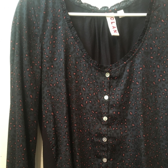 New Anthropologie Dolan Navy Leopard Print Blouse - Picture 5 of 6